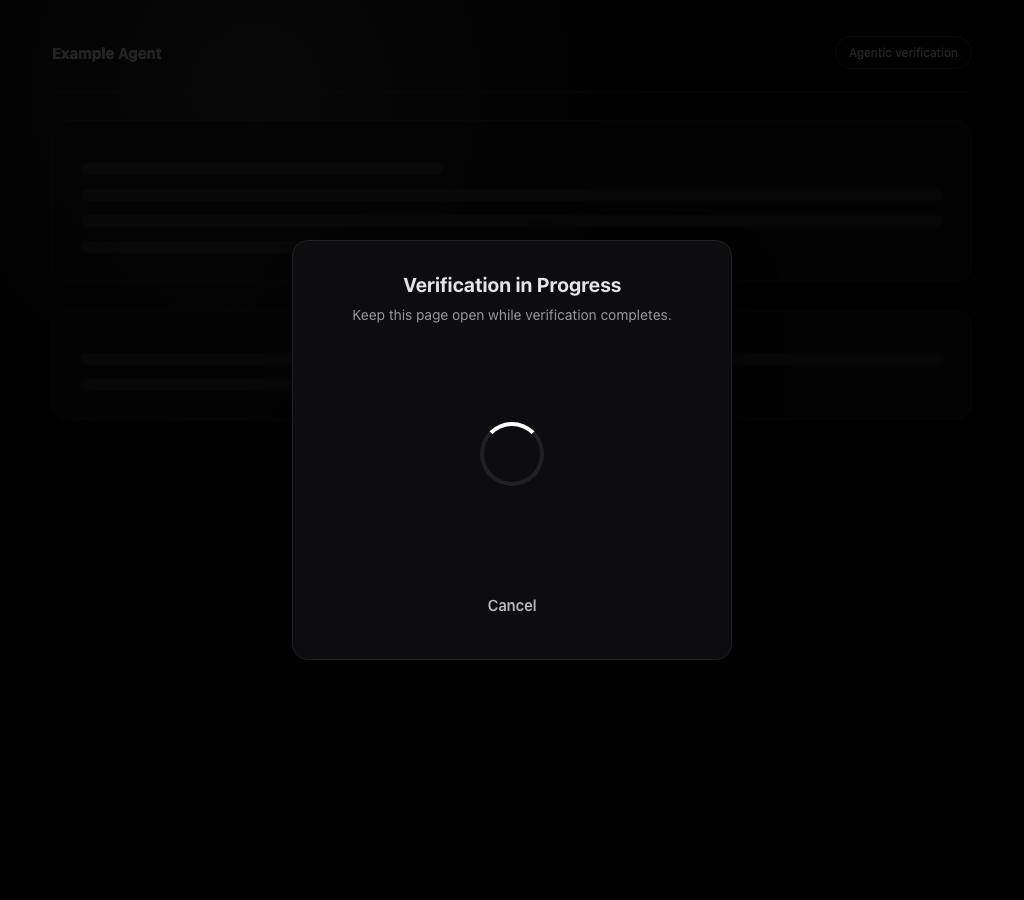 The SDK processes the verification result